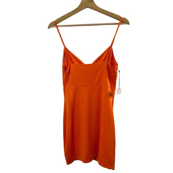 NWOT Superdown Orange Sleeveless Wrap Mini Dress Size S V-neck Spaghetti Strap - Picture 3 of 9